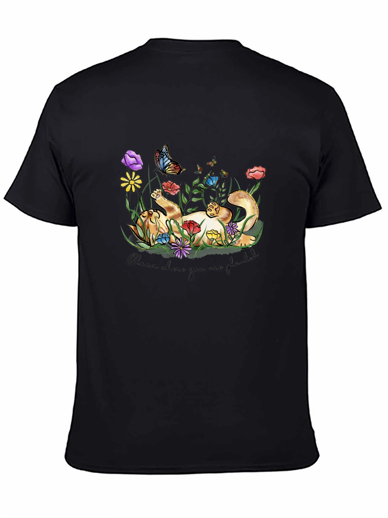 Bloom Where You Are Planted Cat T-Shirt