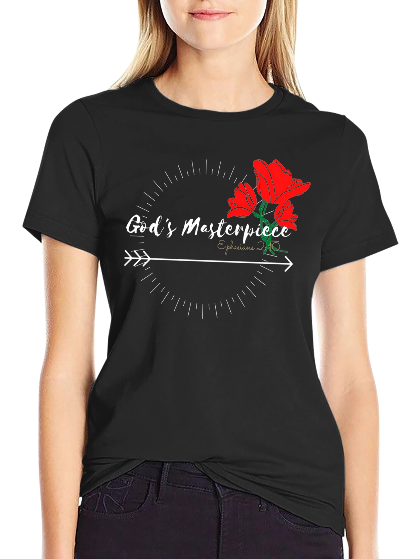 Gods Masterpiece Graphic Tee - Black Cotton Blend
