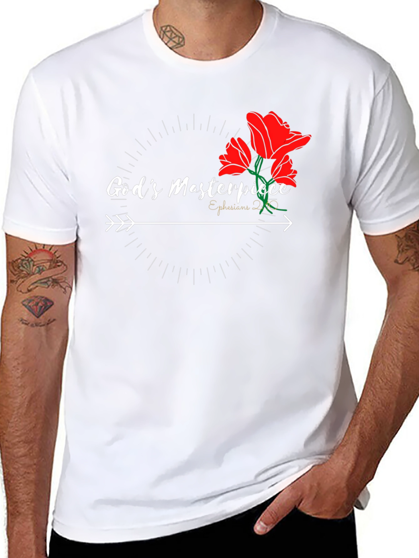 Gods Masterpiece Graphic Tee - Black Cotton Blend