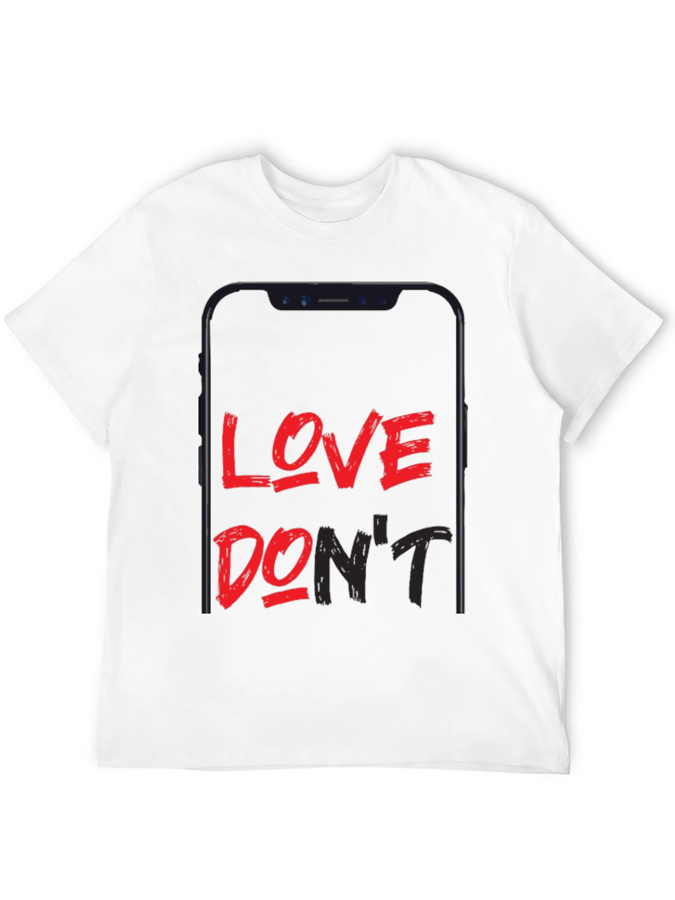 Love Dont Phone Graphic Black T-Shirt