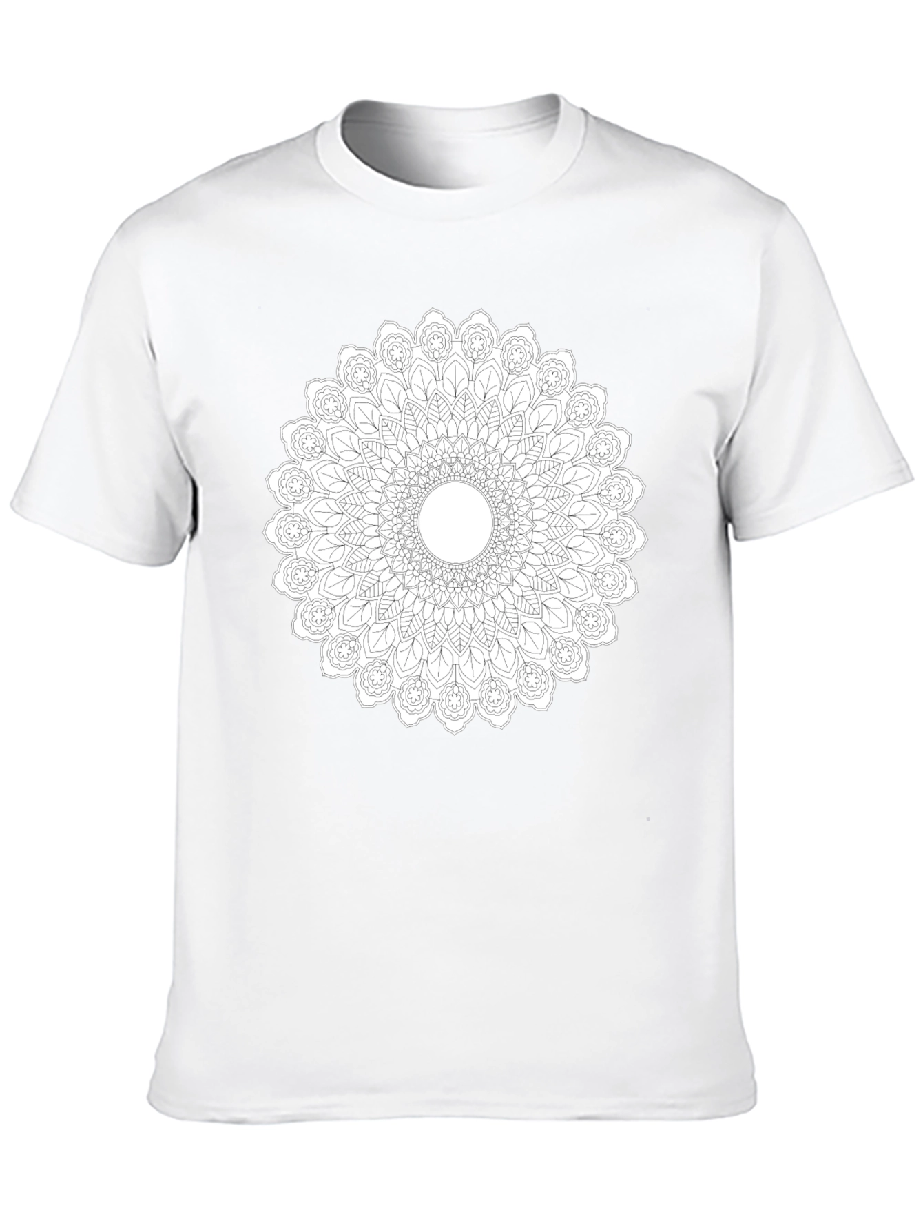 Black Tee with Mandala Art