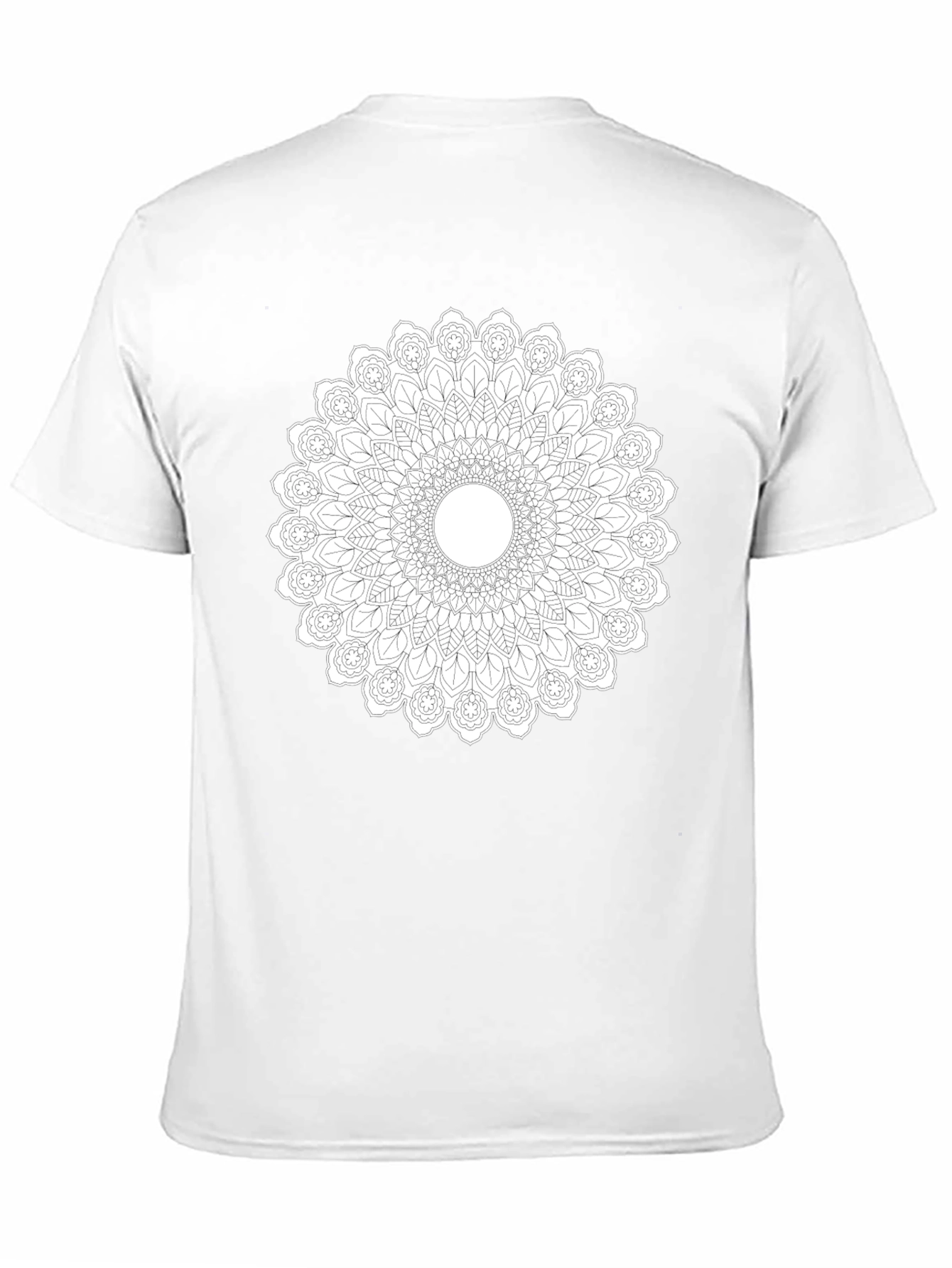 Black Tee with Mandala Art