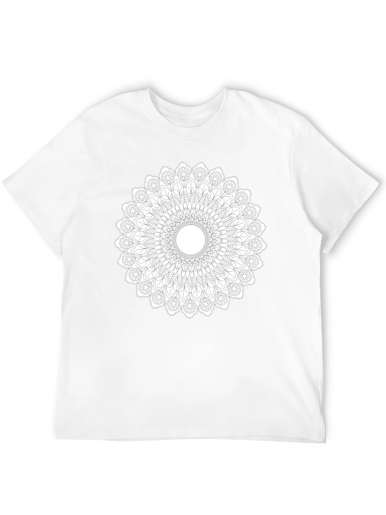 Black Tee with Mandala Art