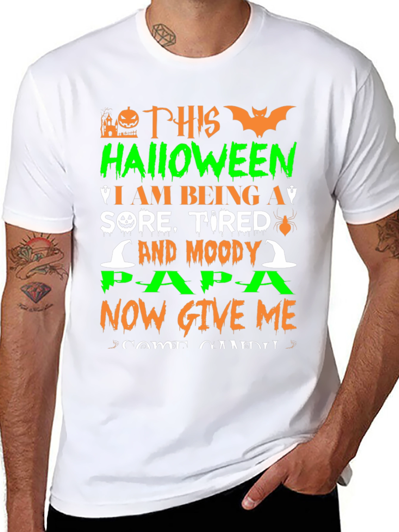 Halloween Papa T-Shirt: Sore Tired Moody
