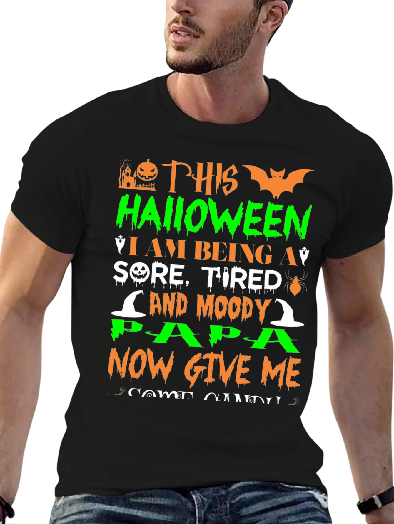 Halloween Papa T-Shirt: Sore Tired Moody