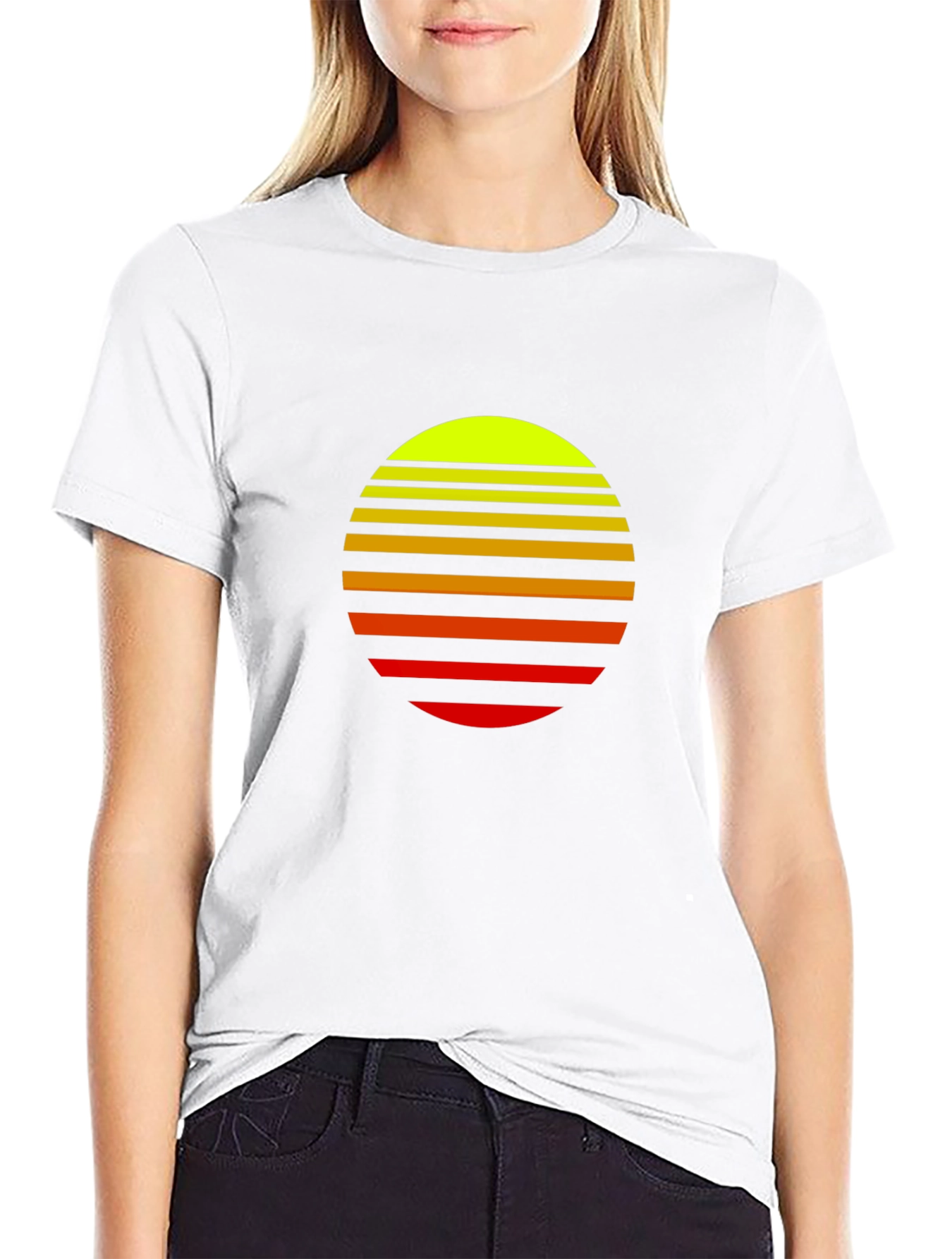 Retro Sunset Graphic Tee - Stylish Black T-Shirt