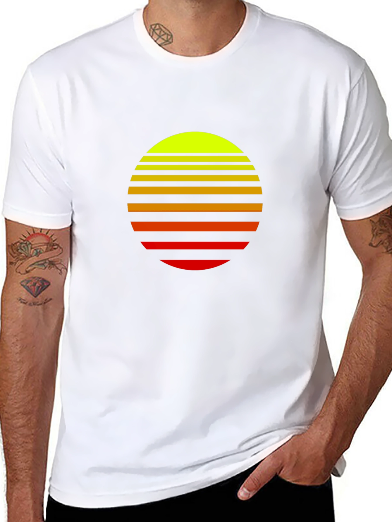 Retro Sunset Graphic Tee - Stylish Black T-Shirt
