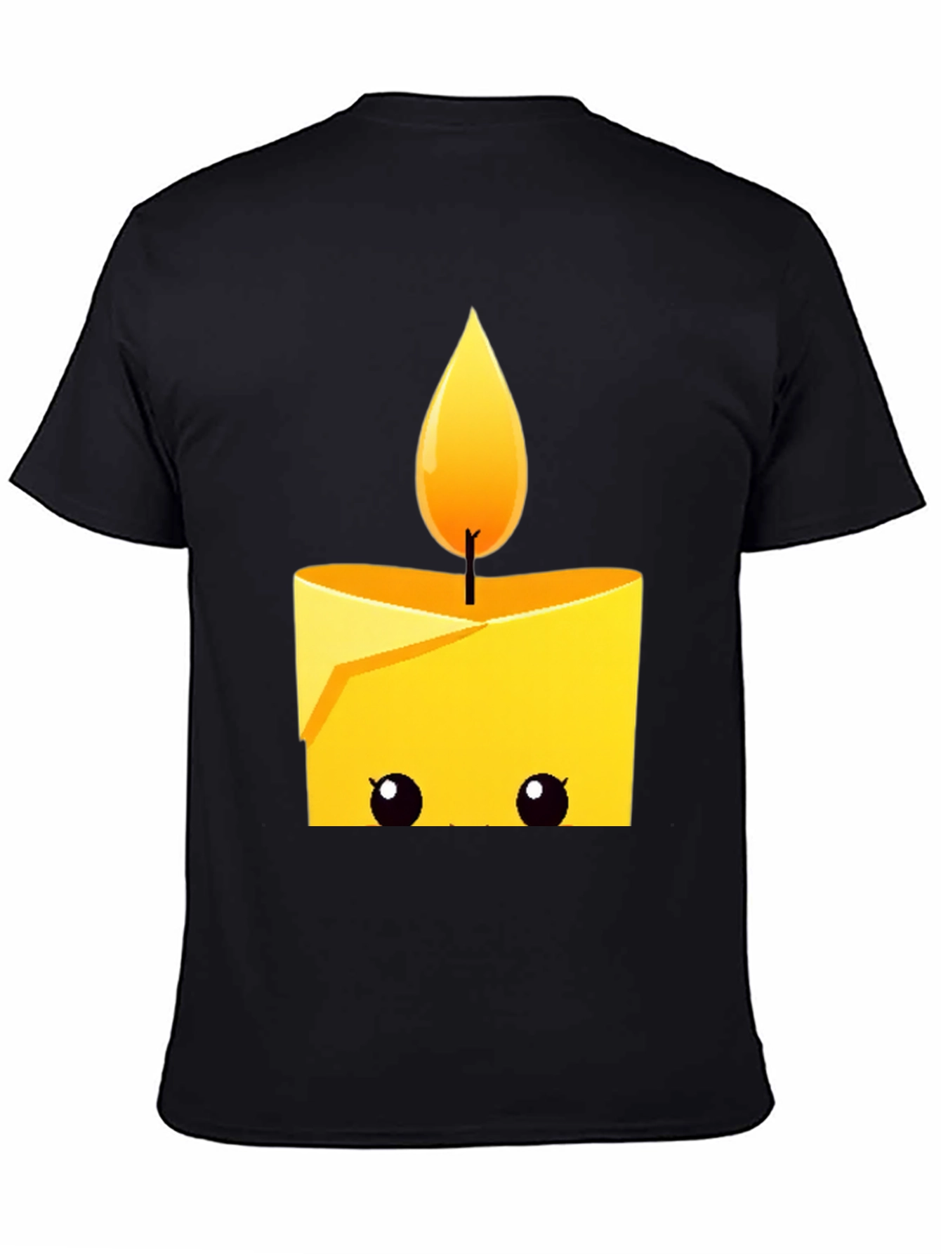 Cute Candle Graphic T-Shirt - Black Cotton Tee