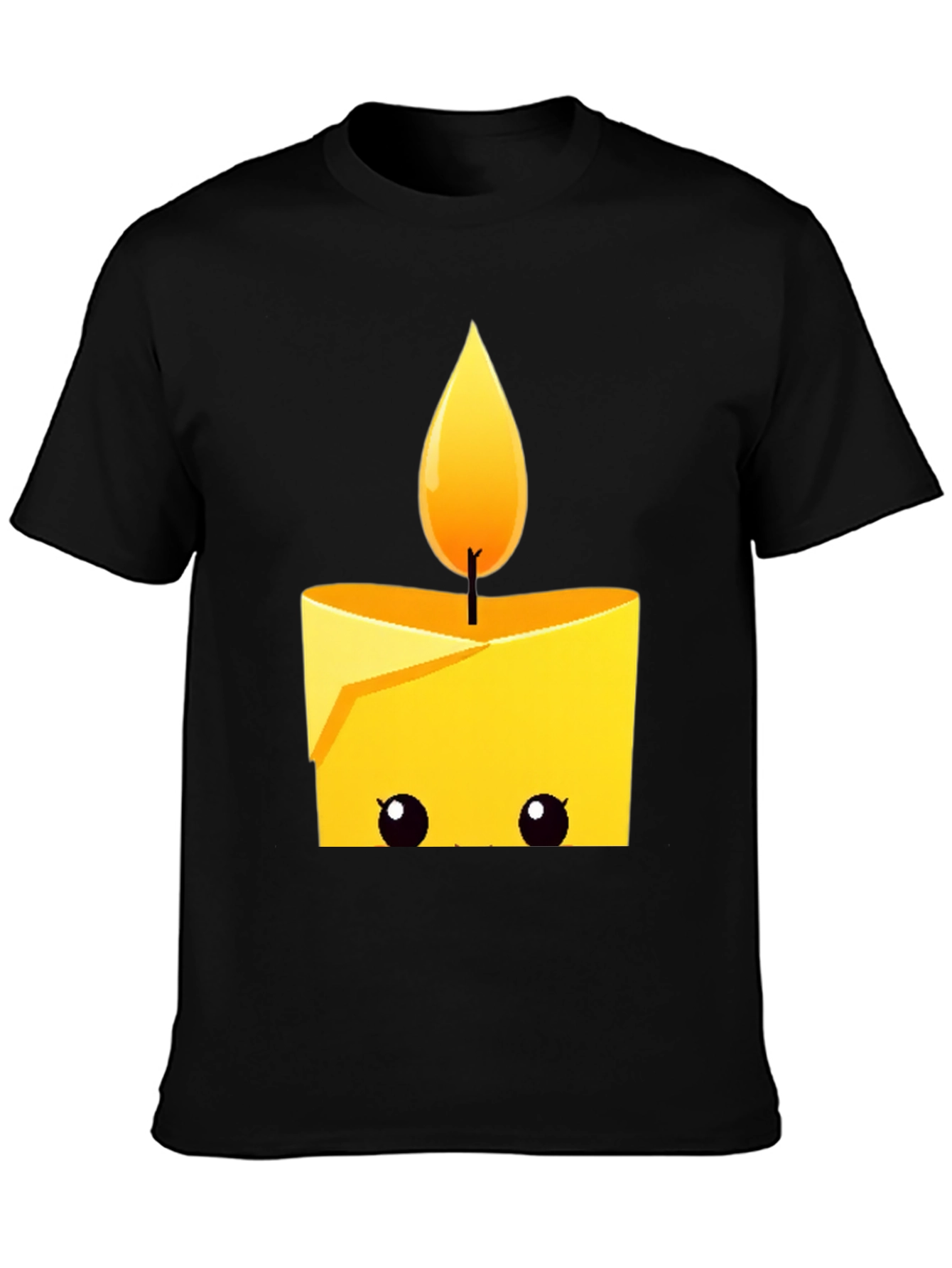 Cute Candle Graphic T-Shirt - Black Cotton Tee