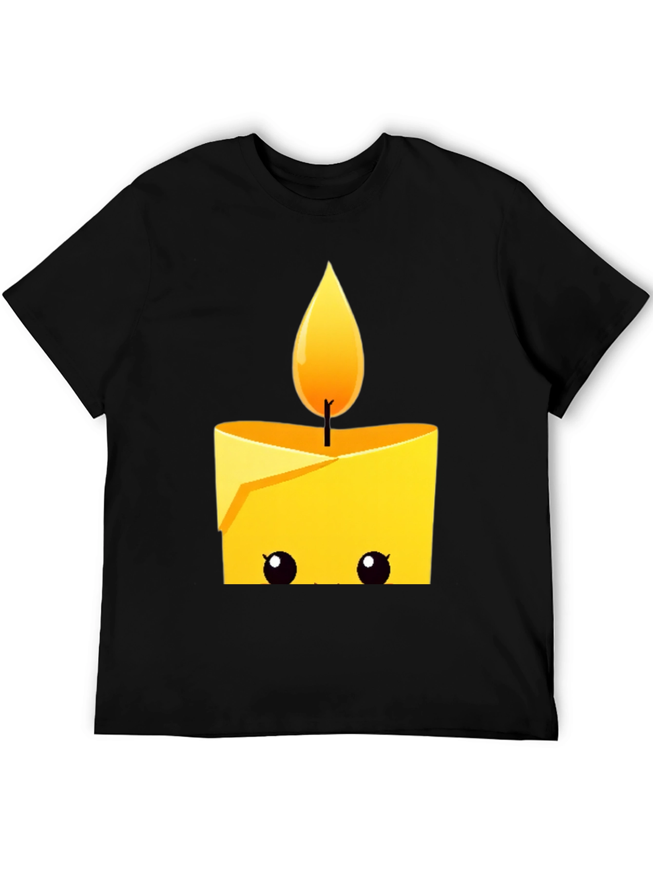 Cute Candle Graphic T-Shirt - Black Cotton Tee