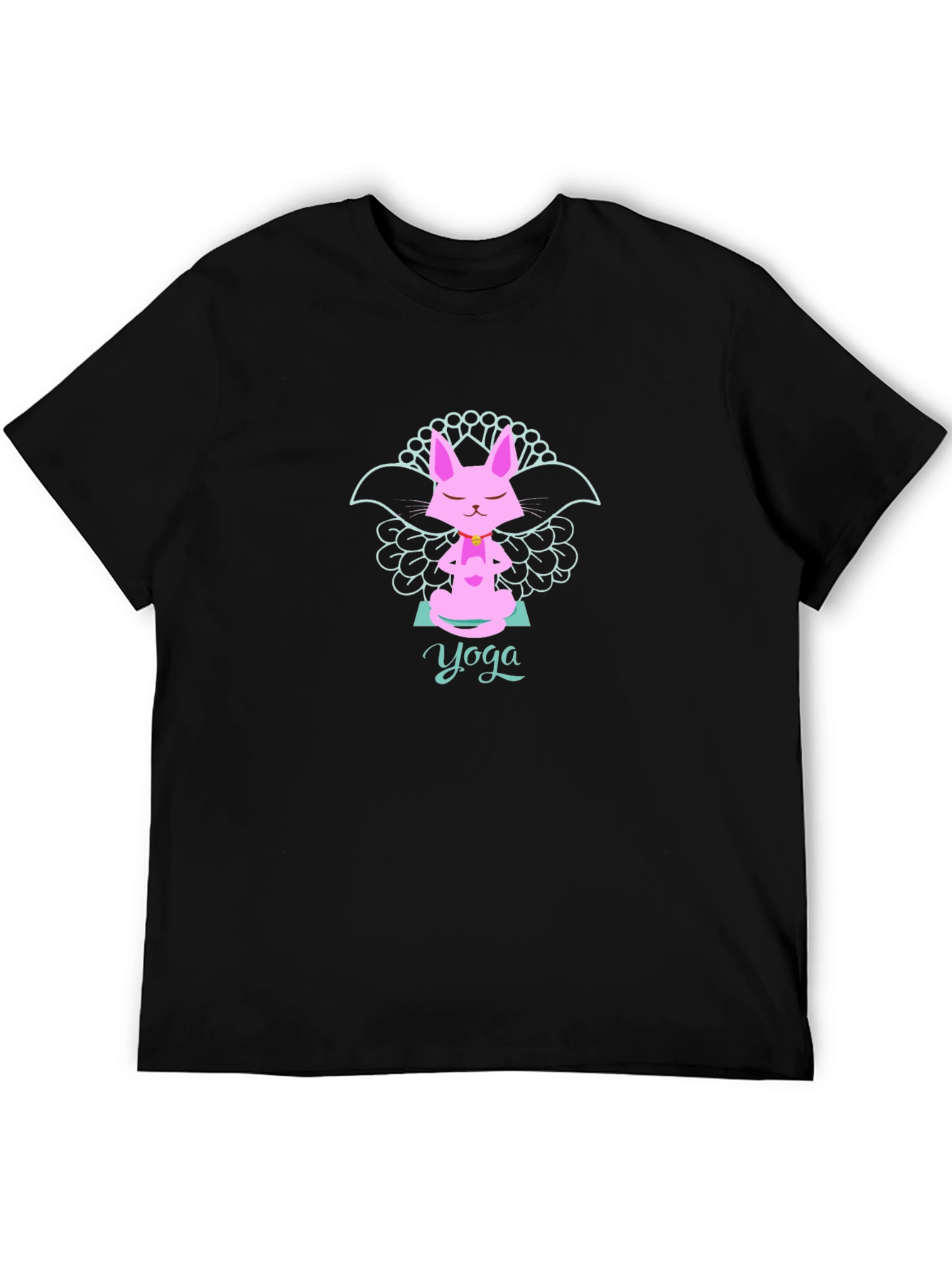 Yoga Bunny Black T-Shirt - Meditating Rabbit Tee