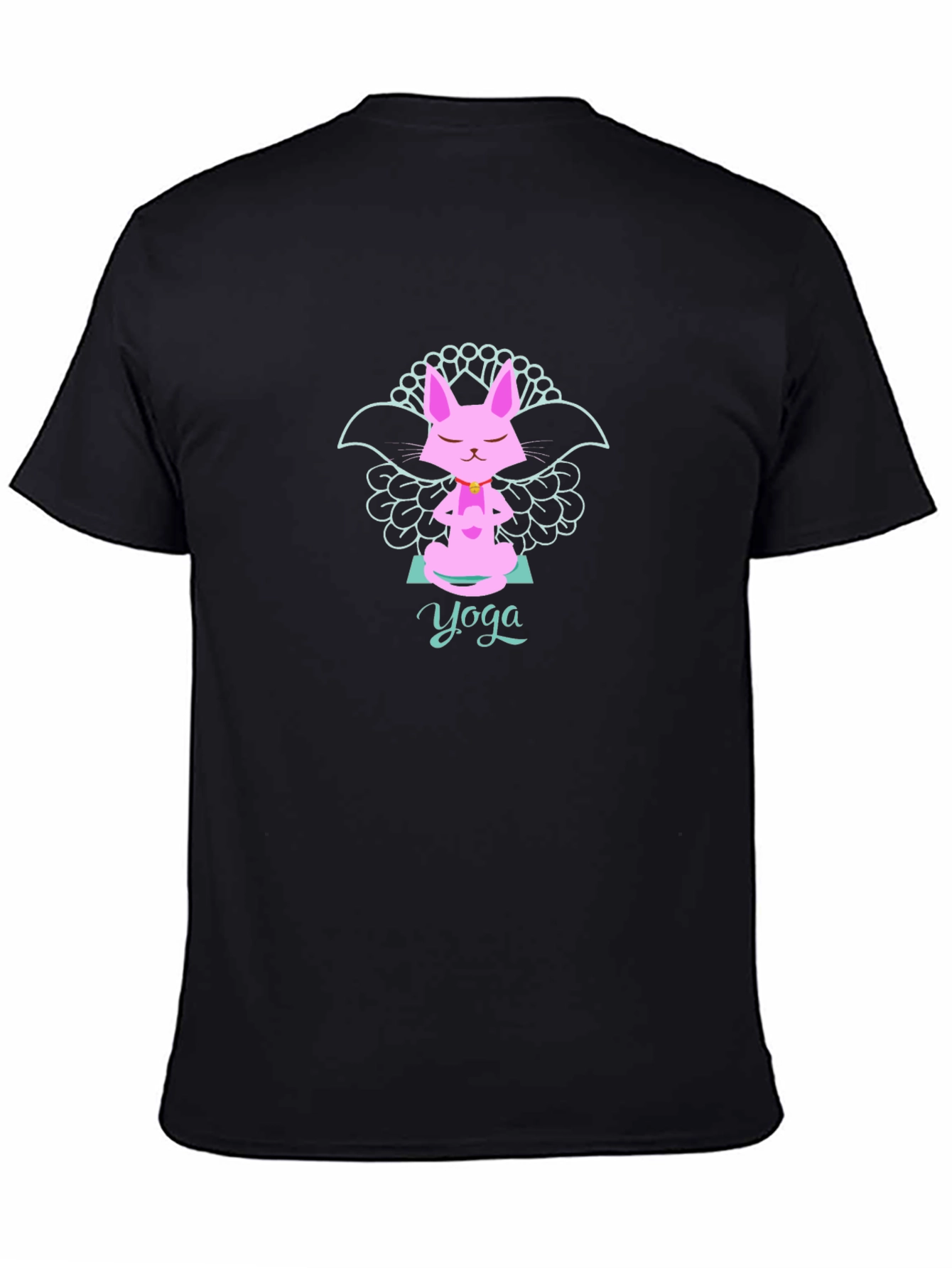 Yoga Bunny Black T-Shirt - Meditating Rabbit Tee