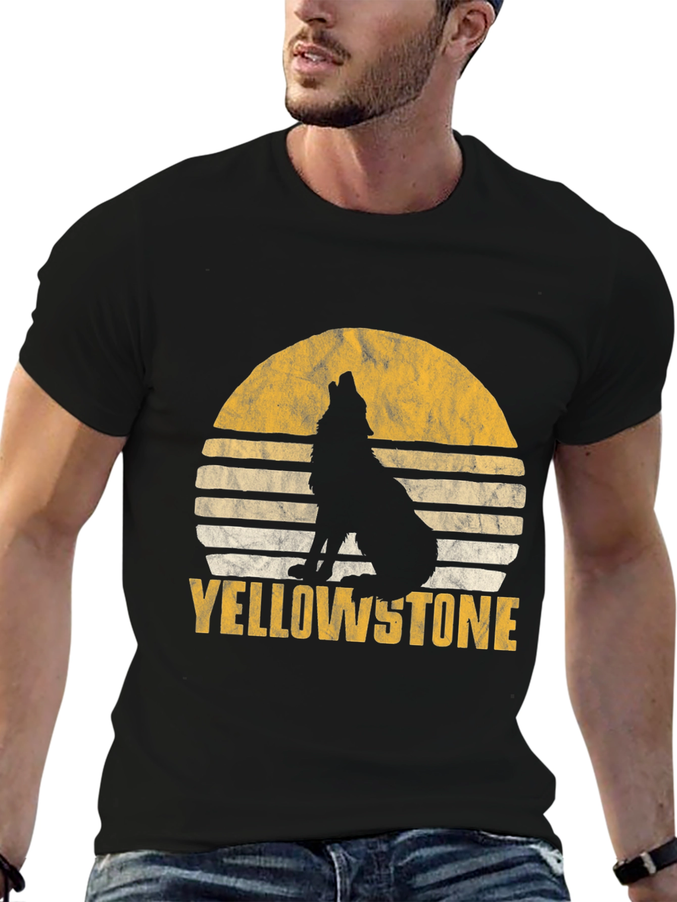 Yellowstone Wolf Sunset Graphic Tee