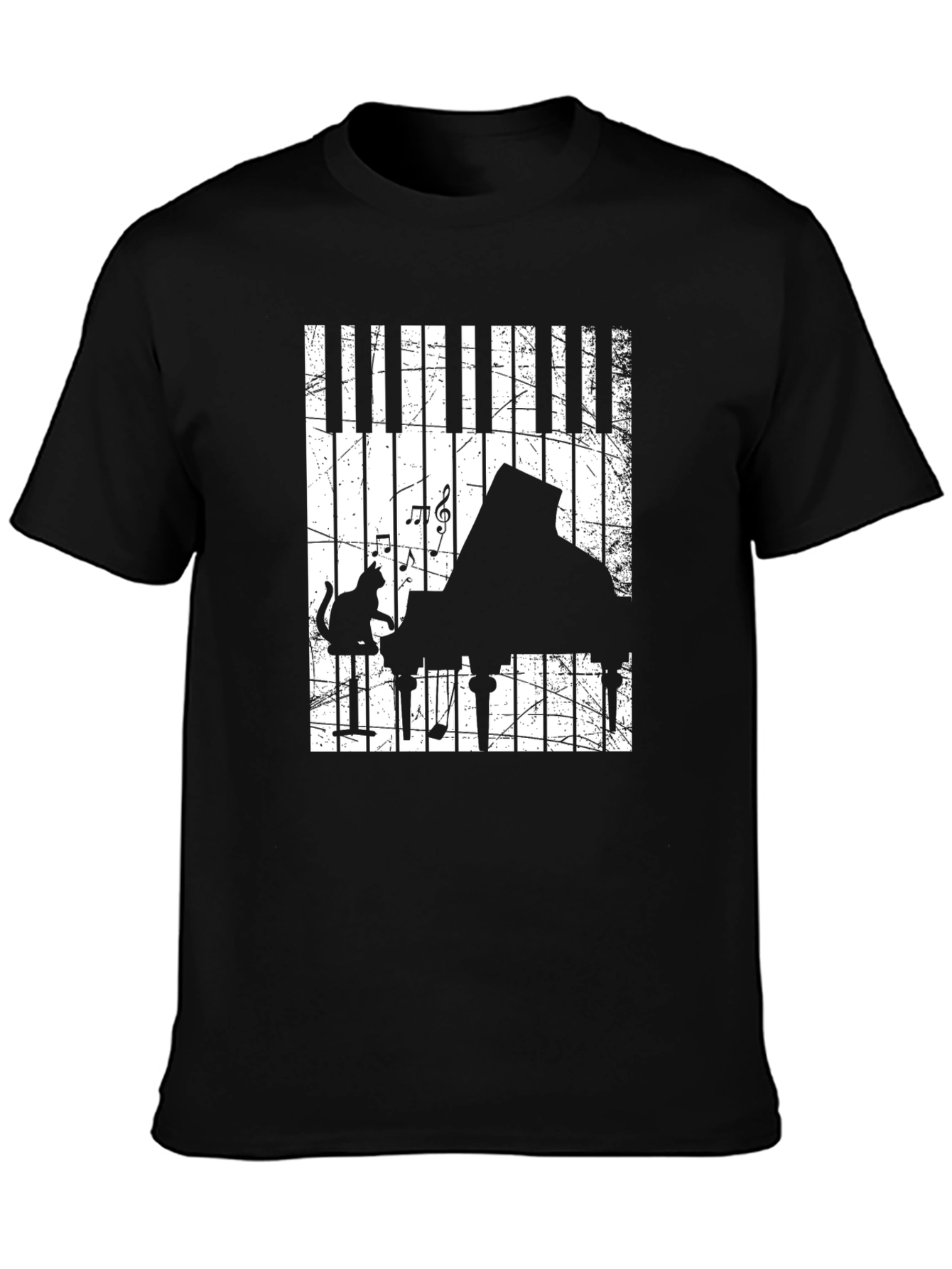 Piano Cat Music T-Shirt - Cool Musician Tee