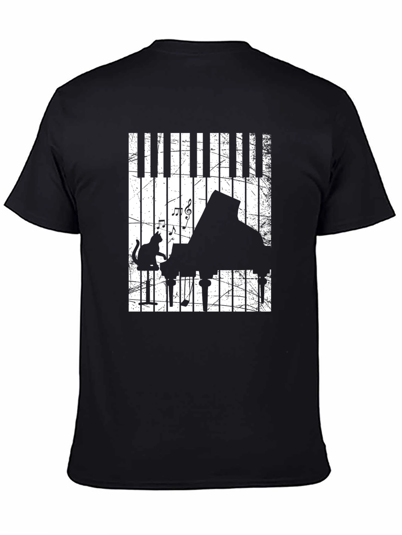 Piano Cat Music T-Shirt - Cool Musician Tee