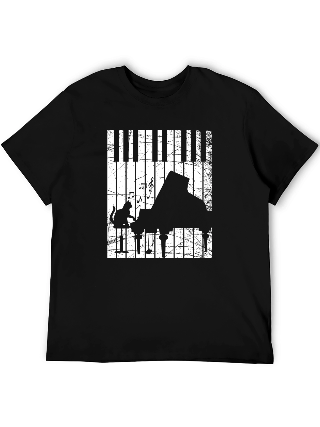 Piano Cat Music T-Shirt - Cool Musician Tee