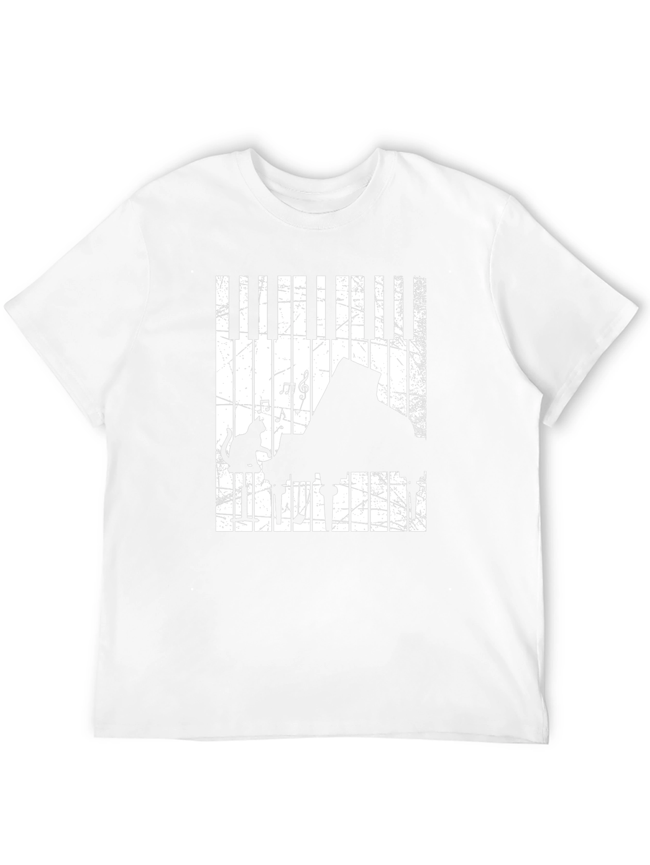Piano Cat Music T-Shirt - Cool Musician Tee