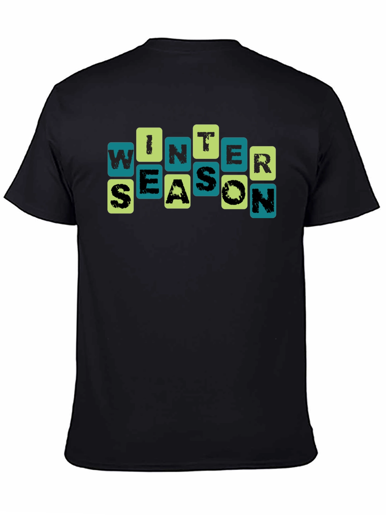 Winter Season Graphic Tee - Black Cotton Blend