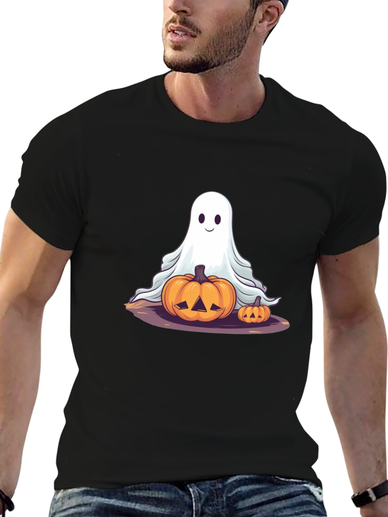 Halloween Ghost & Pumpkin T-Shirt