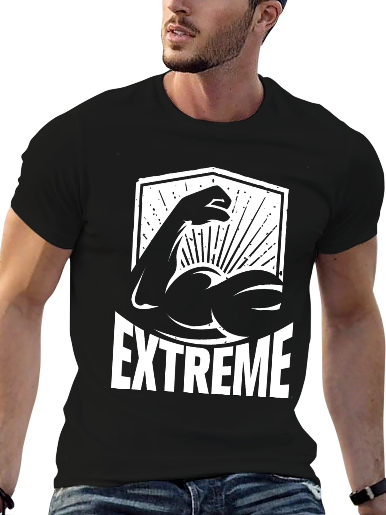 Extreme Muscle Black T-Shirt for Fitness Enthusiasts