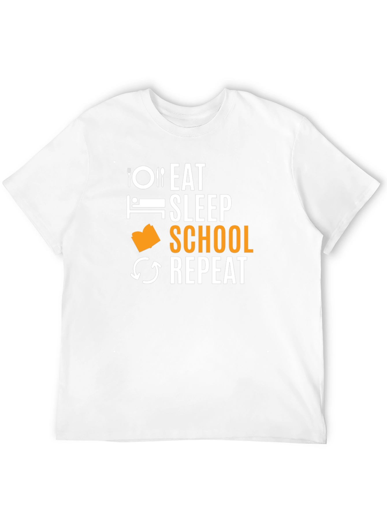 Eat Sleep School Repeat Black T-Shirt