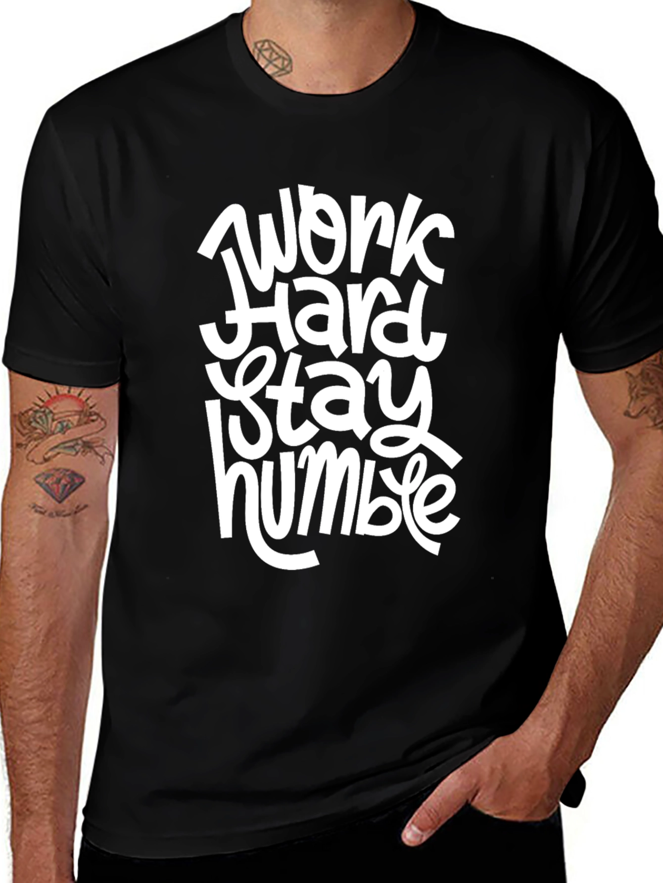 Work Hard Stay Humble Black T-Shirt