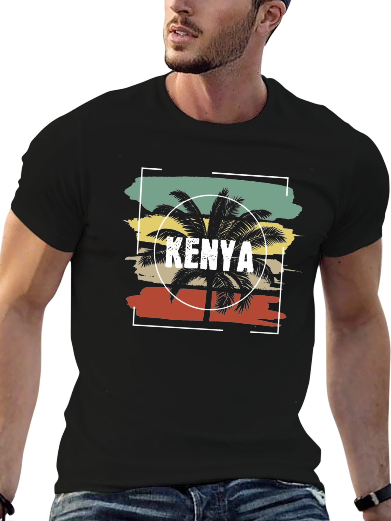 Kenya Palm Tree Graphic T-Shirt