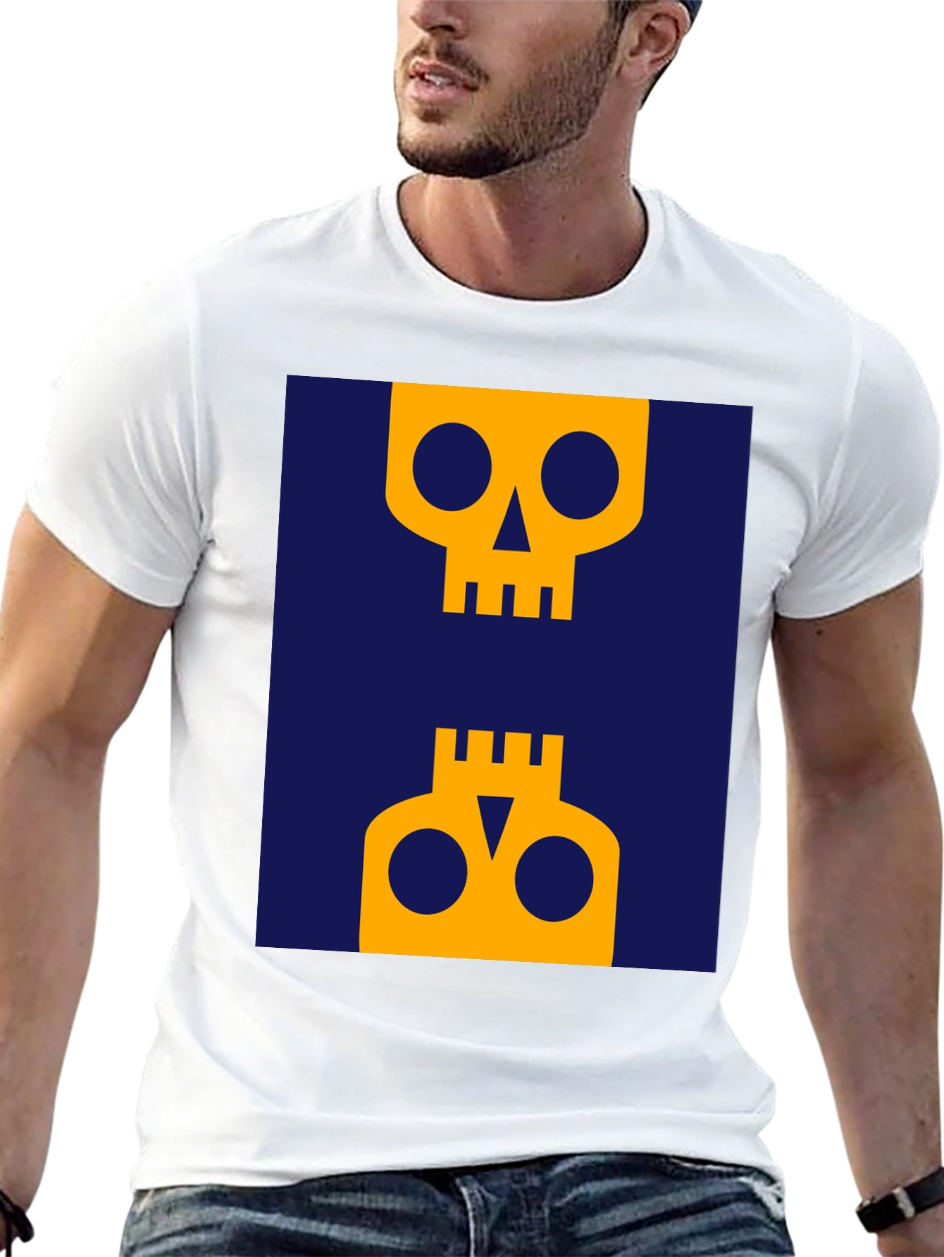 Abstract Skull Graphic Tee - Modern Art Shirt