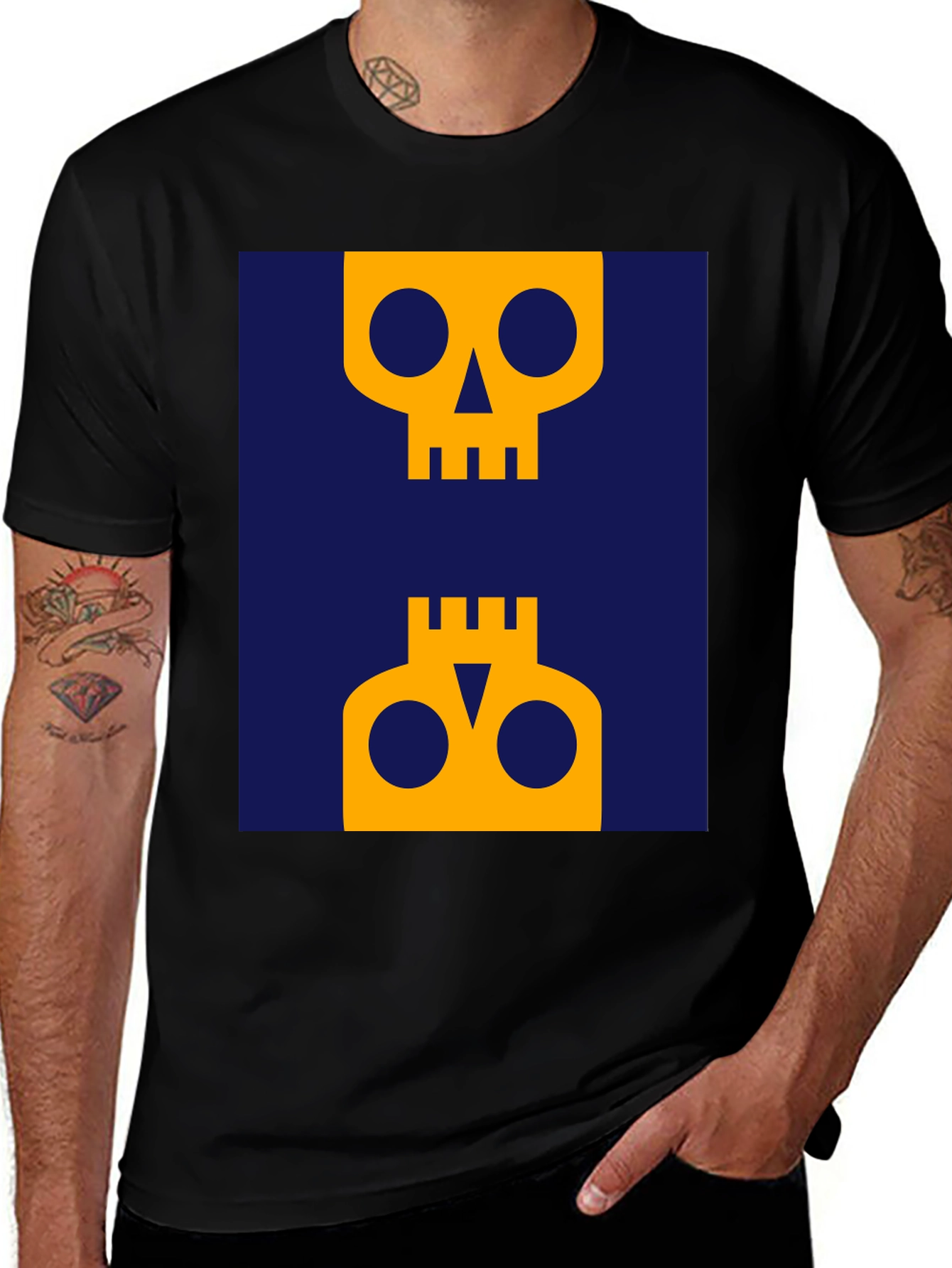 Abstract Skull Graphic Tee - Modern Art Shirt