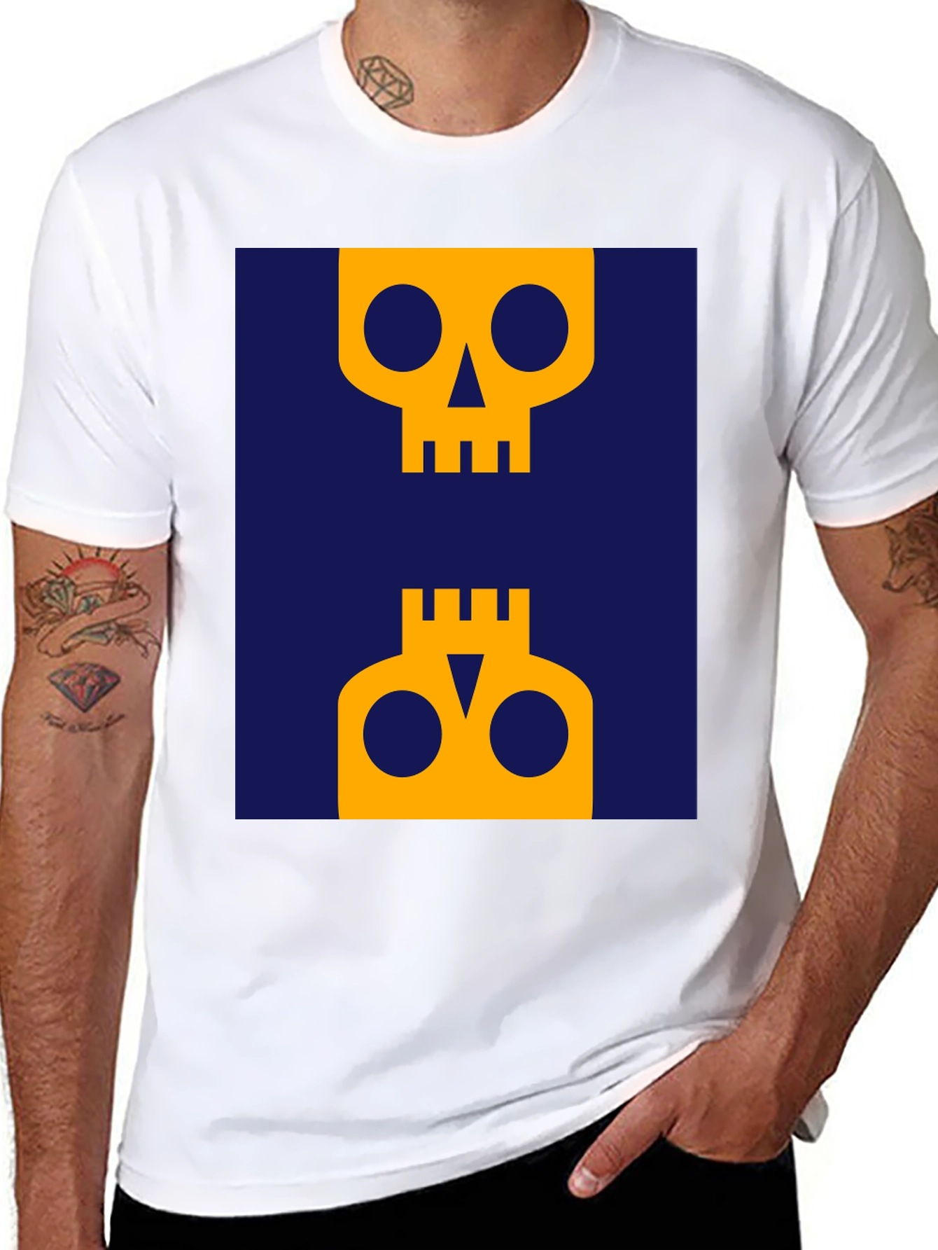 Abstract Skull Graphic Tee - Modern Art Shirt