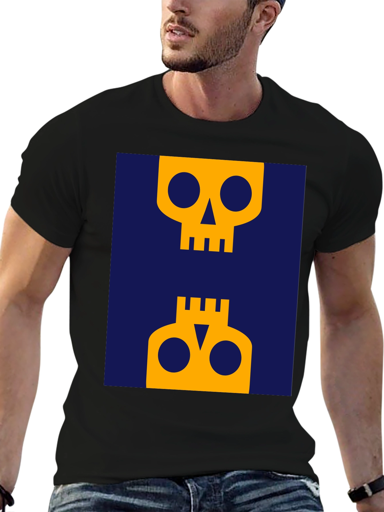 Abstract Skull Graphic Tee - Modern Art Shirt