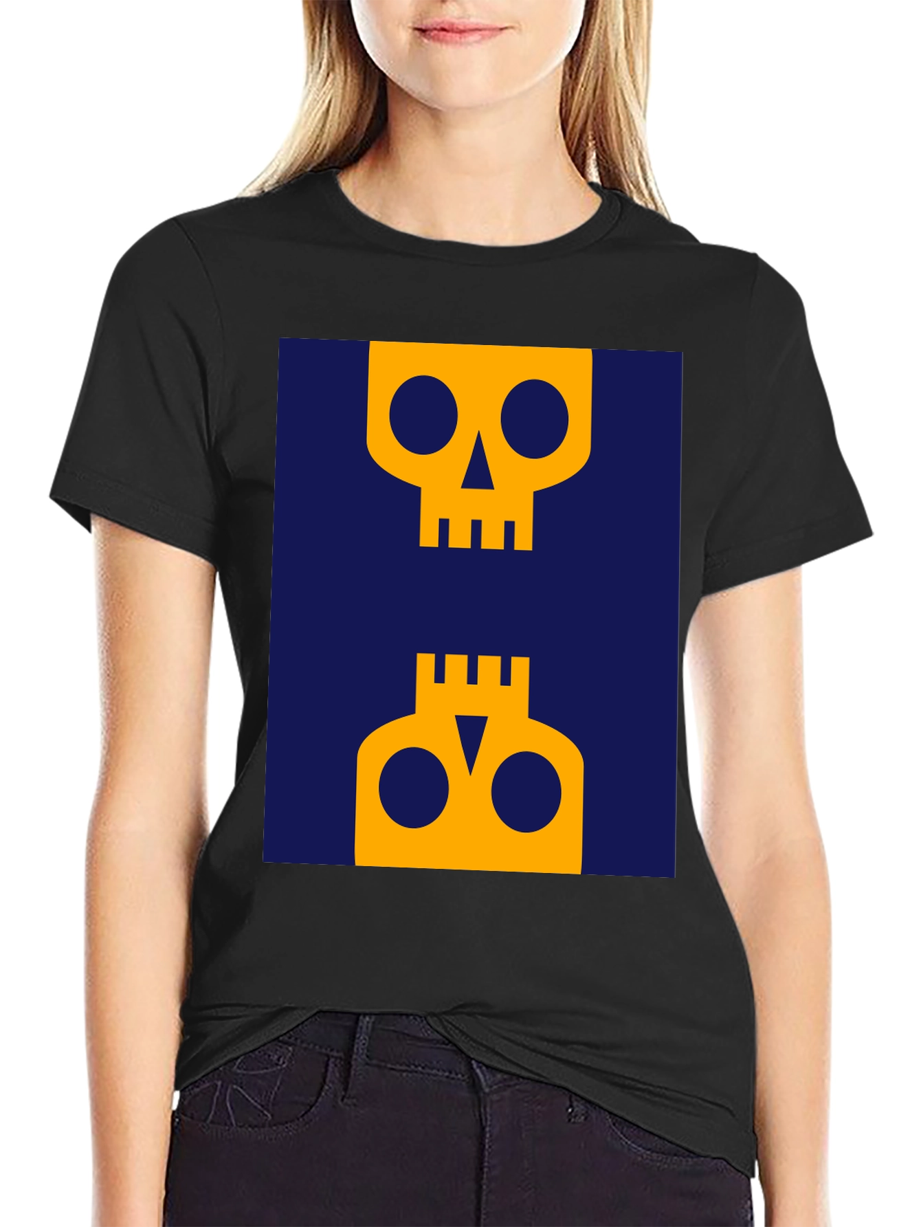 Abstract Skull Graphic Tee - Modern Art Shirt