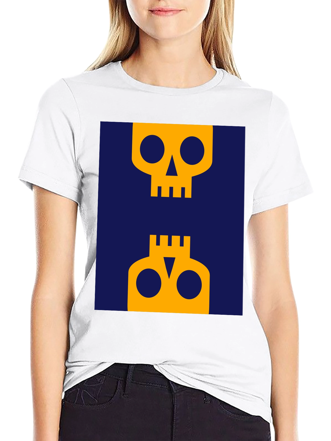 Abstract Skull Graphic Tee - Modern Art Shirt