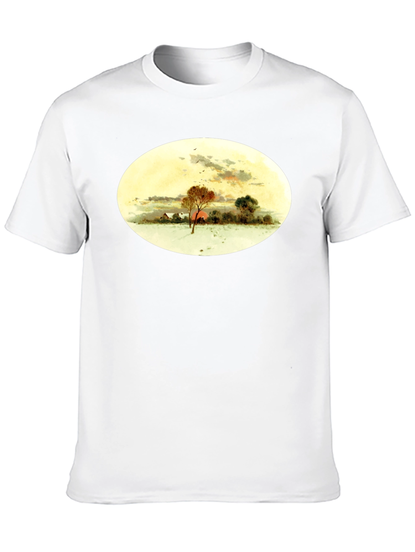 Winter Landscape Graphic Black T-Shirt