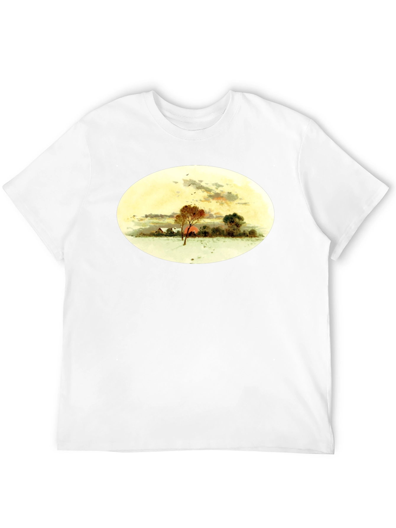 Winter Landscape Graphic Black T-Shirt