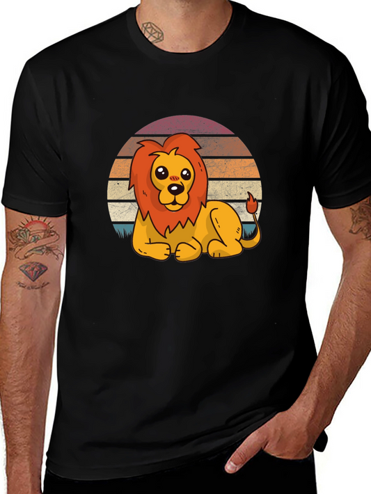 Lion Graphic Tee - Cute Cartoon Style