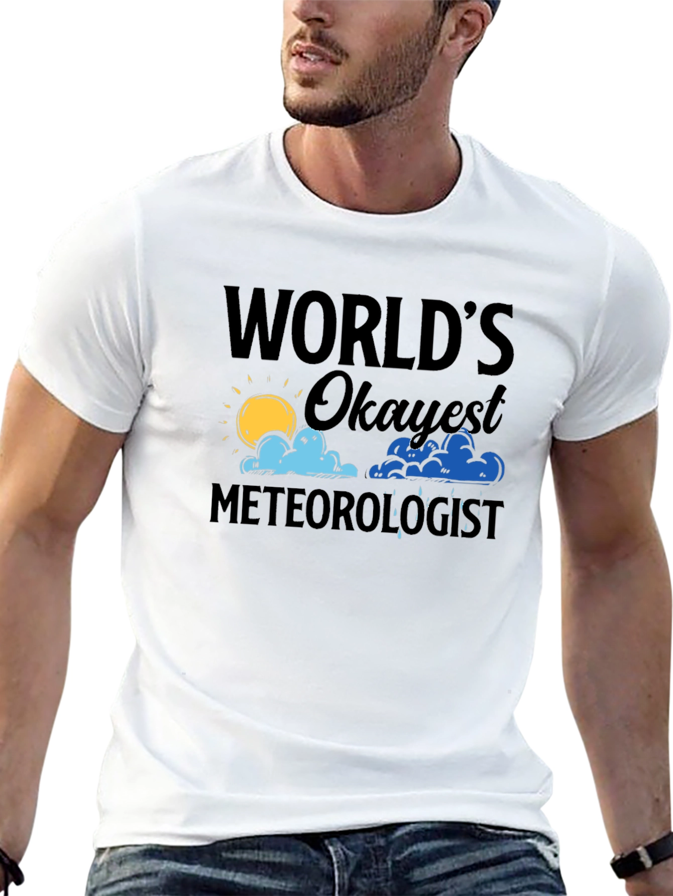 Worlds Okayest Meteorologist Black T-Shirt