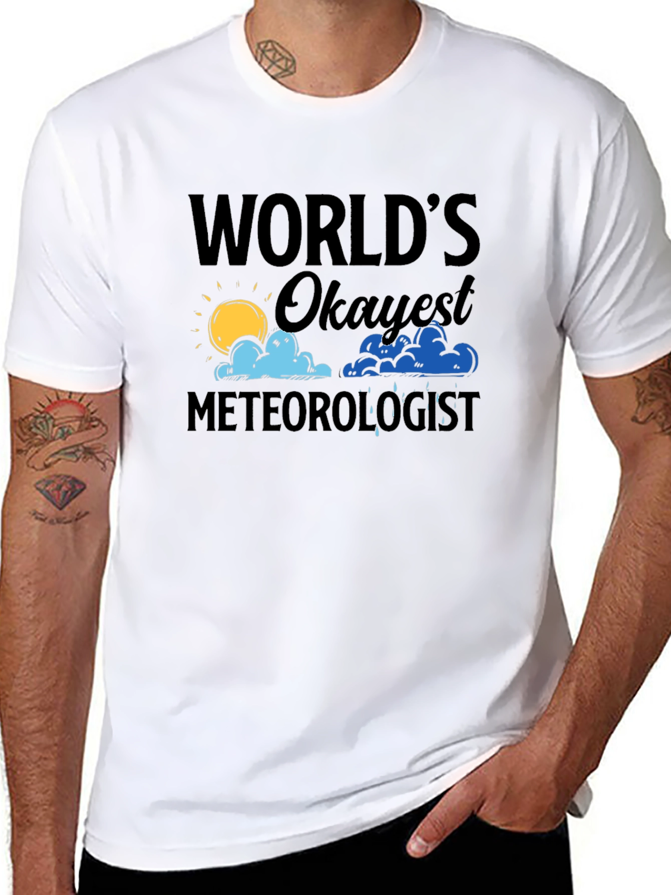 Worlds Okayest Meteorologist Black T-Shirt