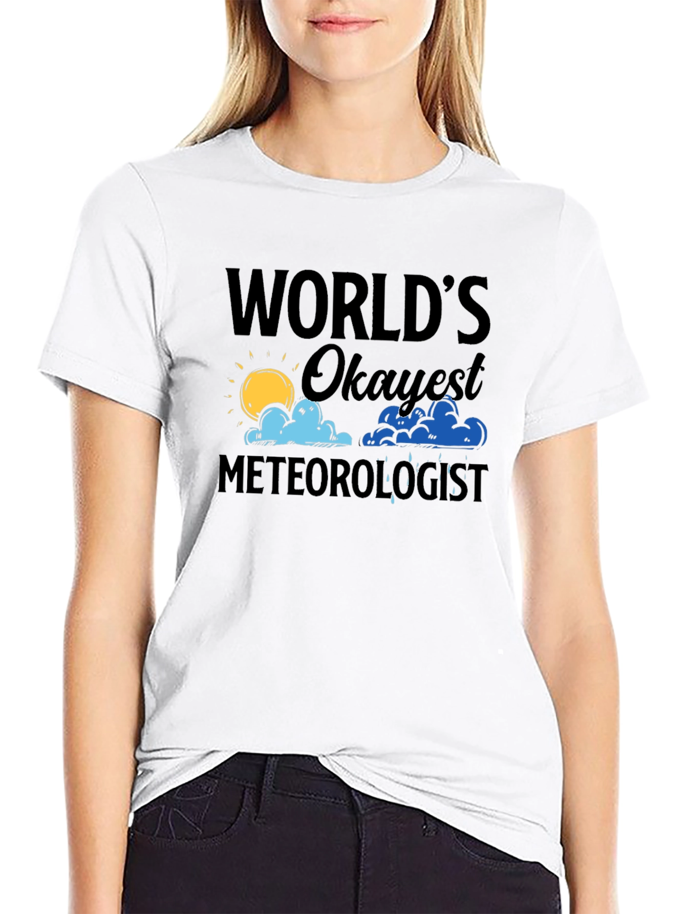 Worlds Okayest Meteorologist Black T-Shirt