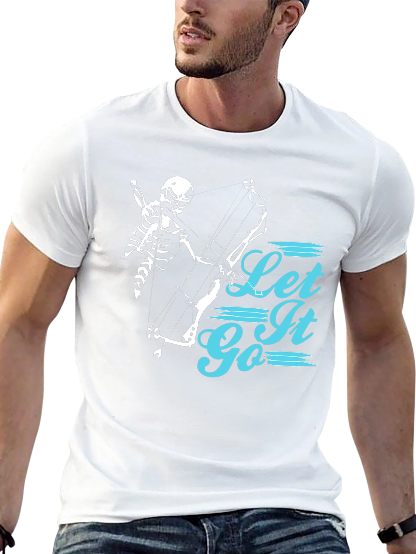 Let It Go Skeleton Archer Black Graphic Tee
