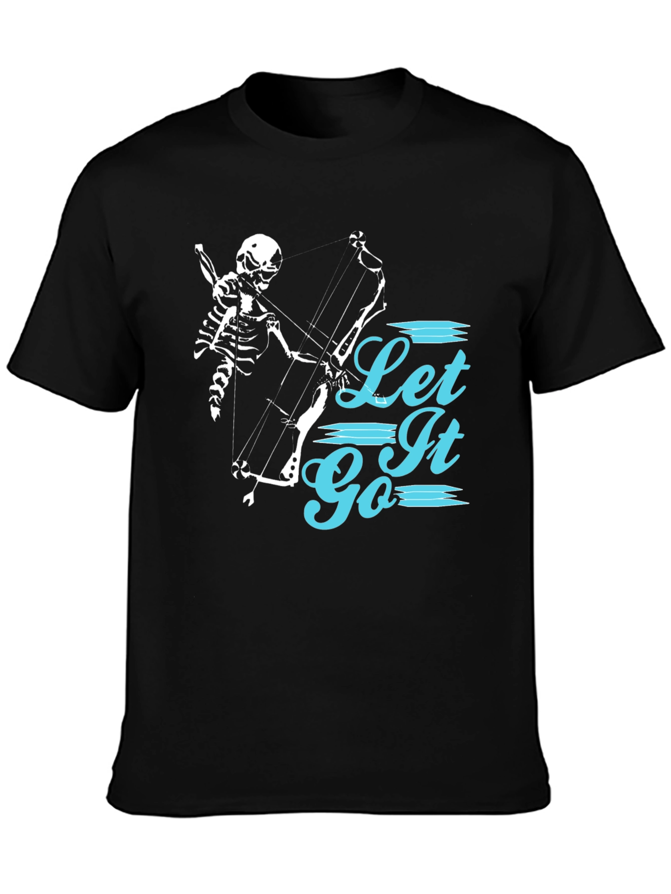 Let It Go Skeleton Archer Black Graphic Tee