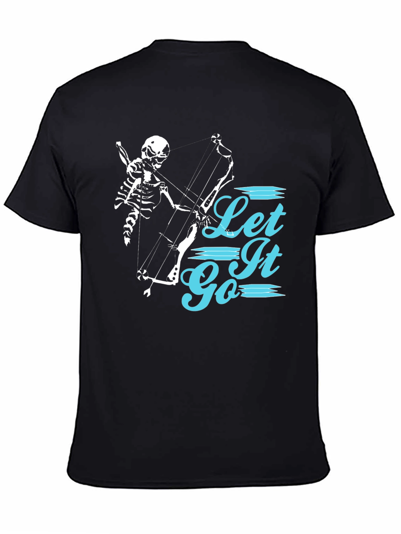 Let It Go Skeleton Archer Black Graphic Tee