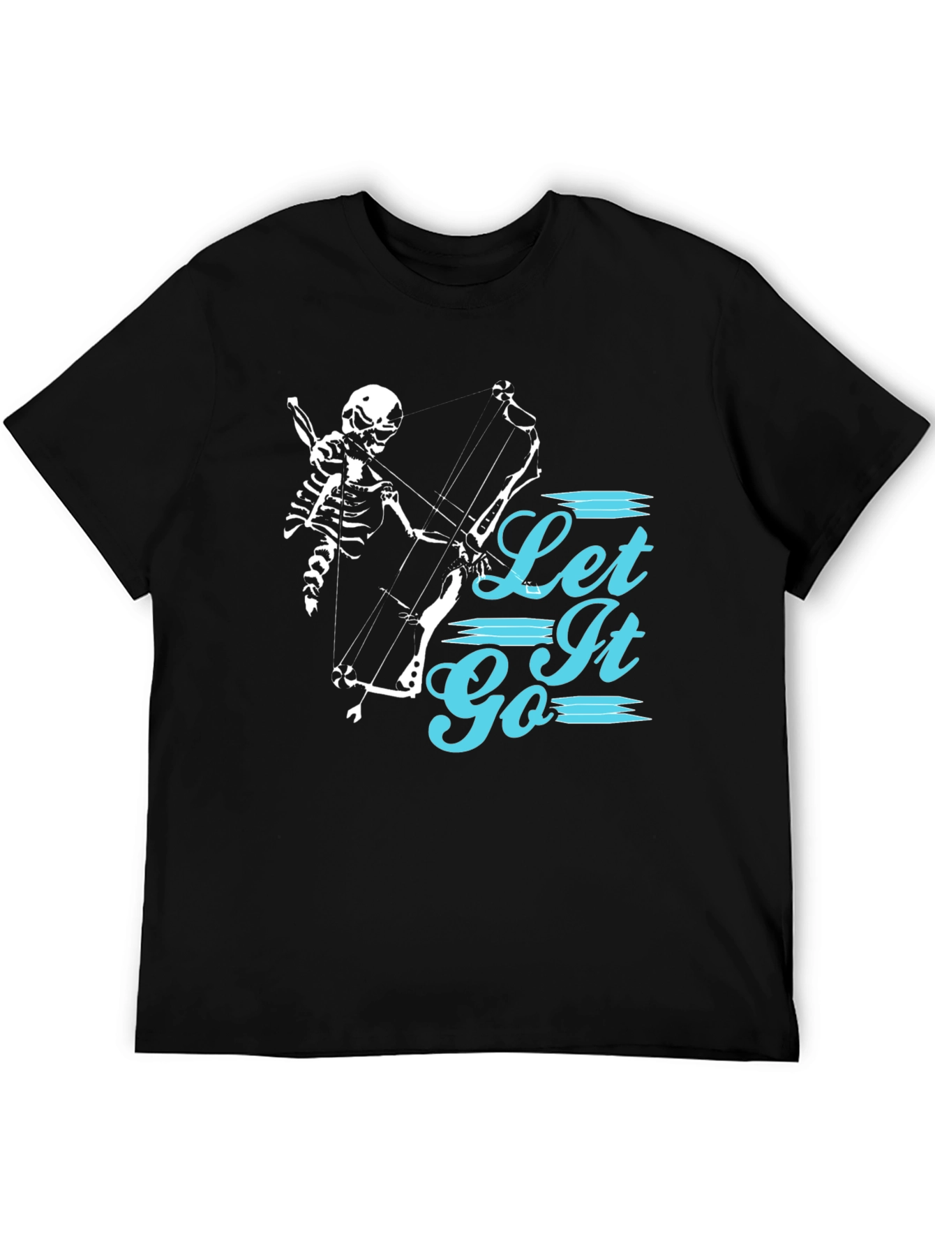 Let It Go Skeleton Archer Black Graphic Tee