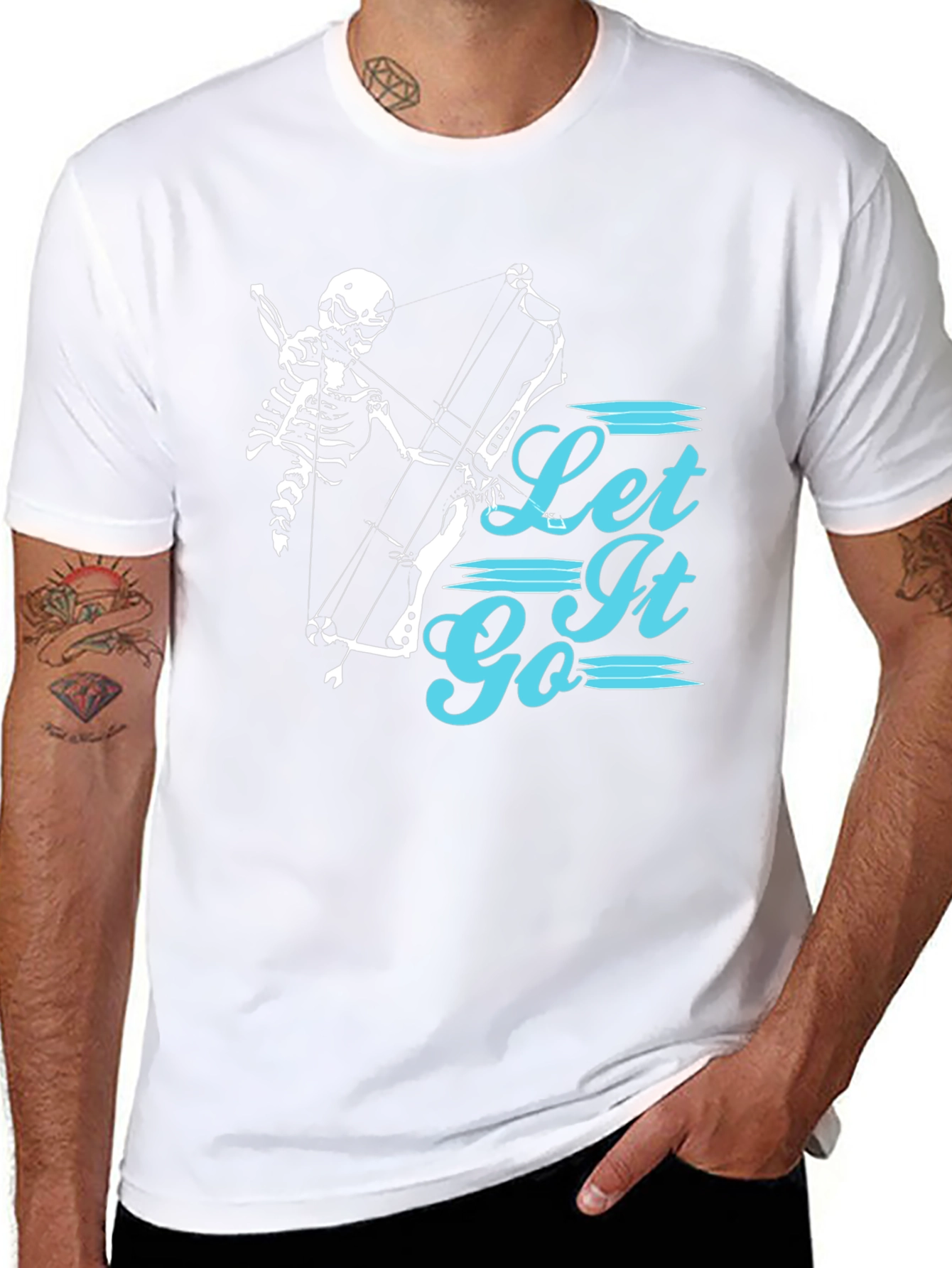 Let It Go Skeleton Archer Black Graphic Tee
