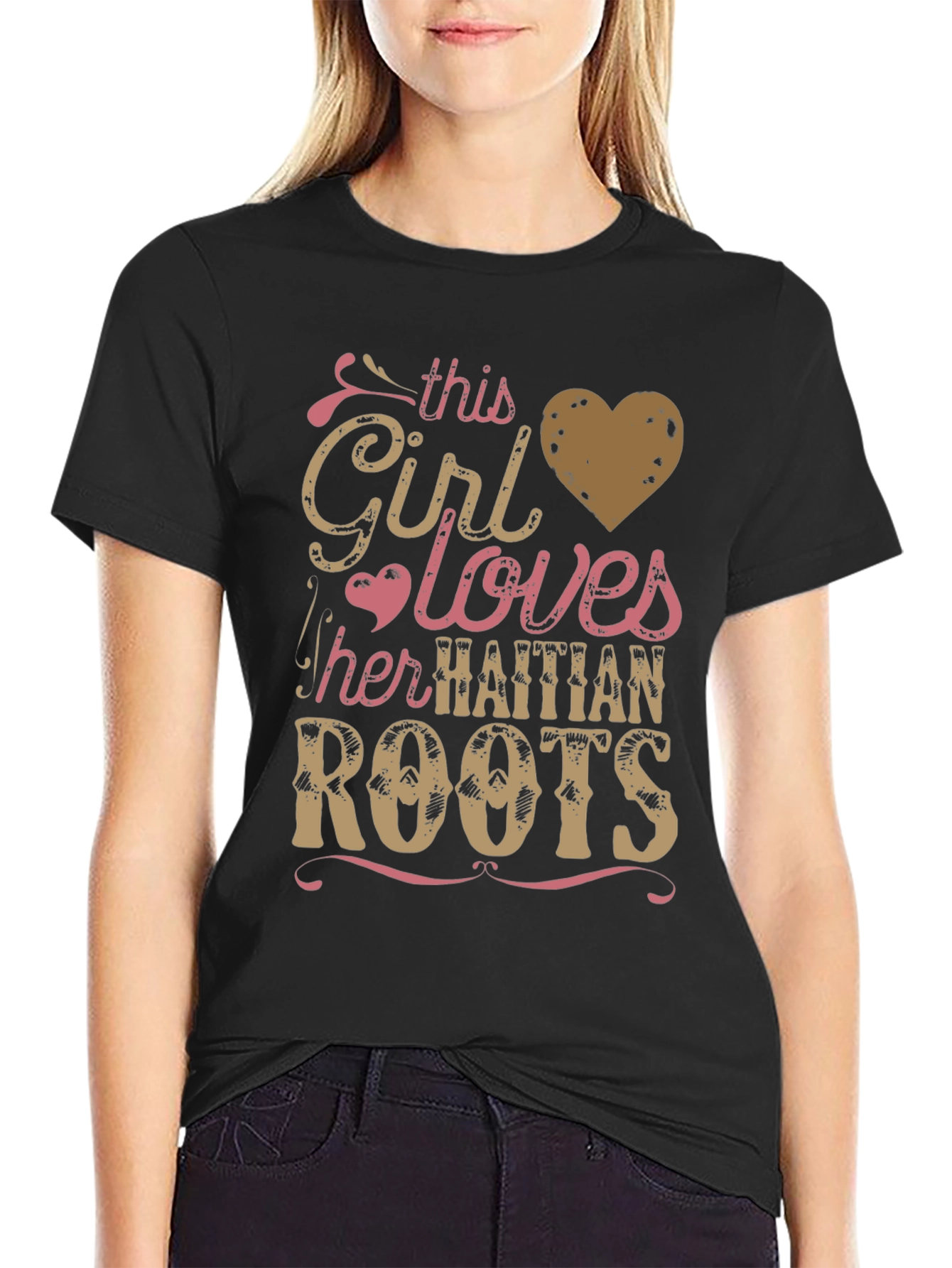 Girl Loves Haitian Roots Graphic Tee