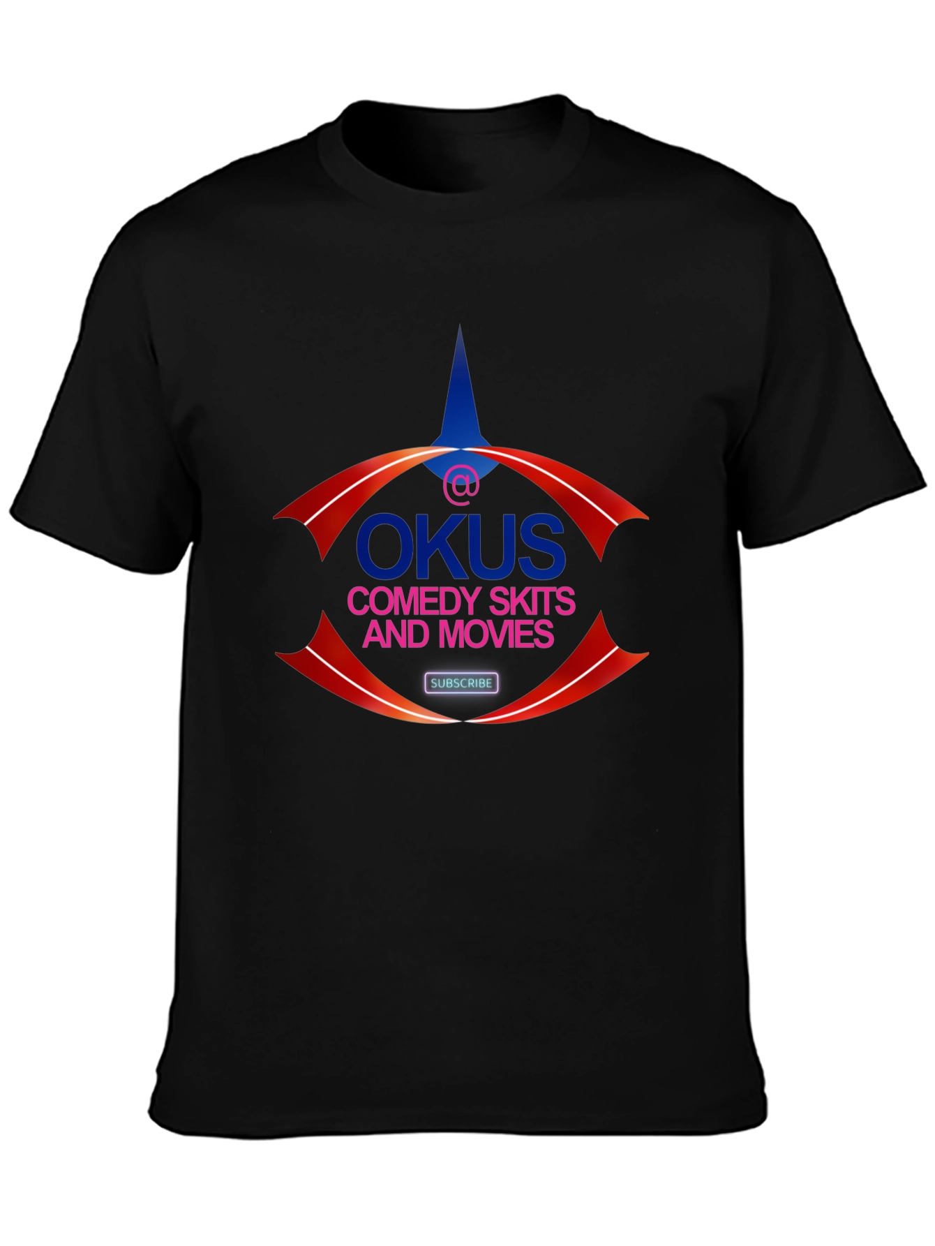 OKUS Comedy Skits & Movies Black Graphic Tee