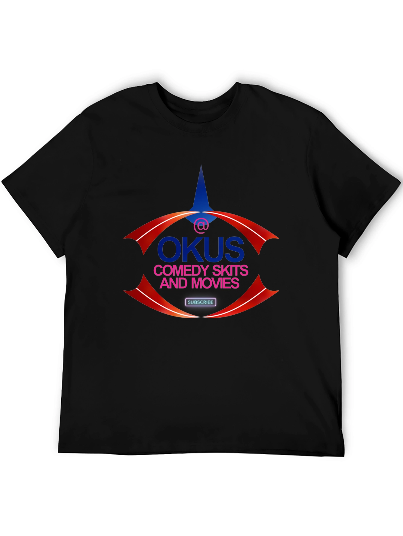 OKUS Comedy Skits & Movies Black Graphic Tee