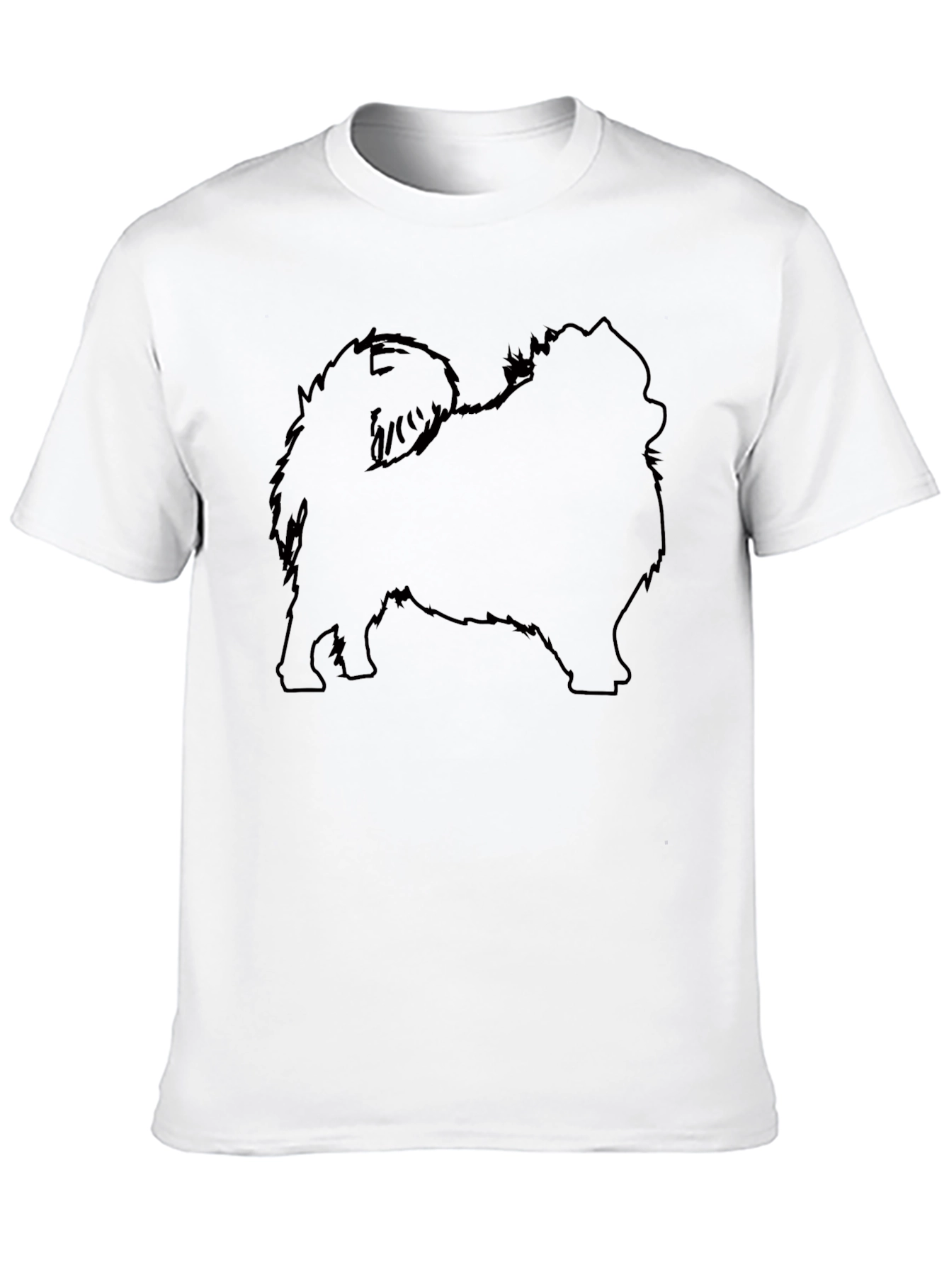Pomeranian Silhouette Black T-Shirt