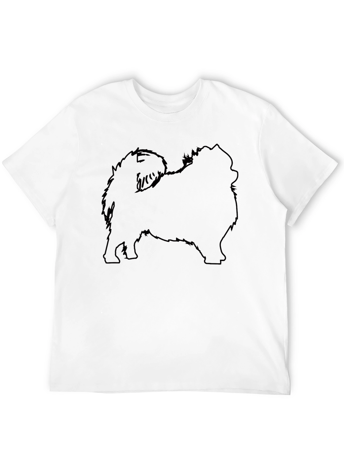 Pomeranian Silhouette Black T-Shirt