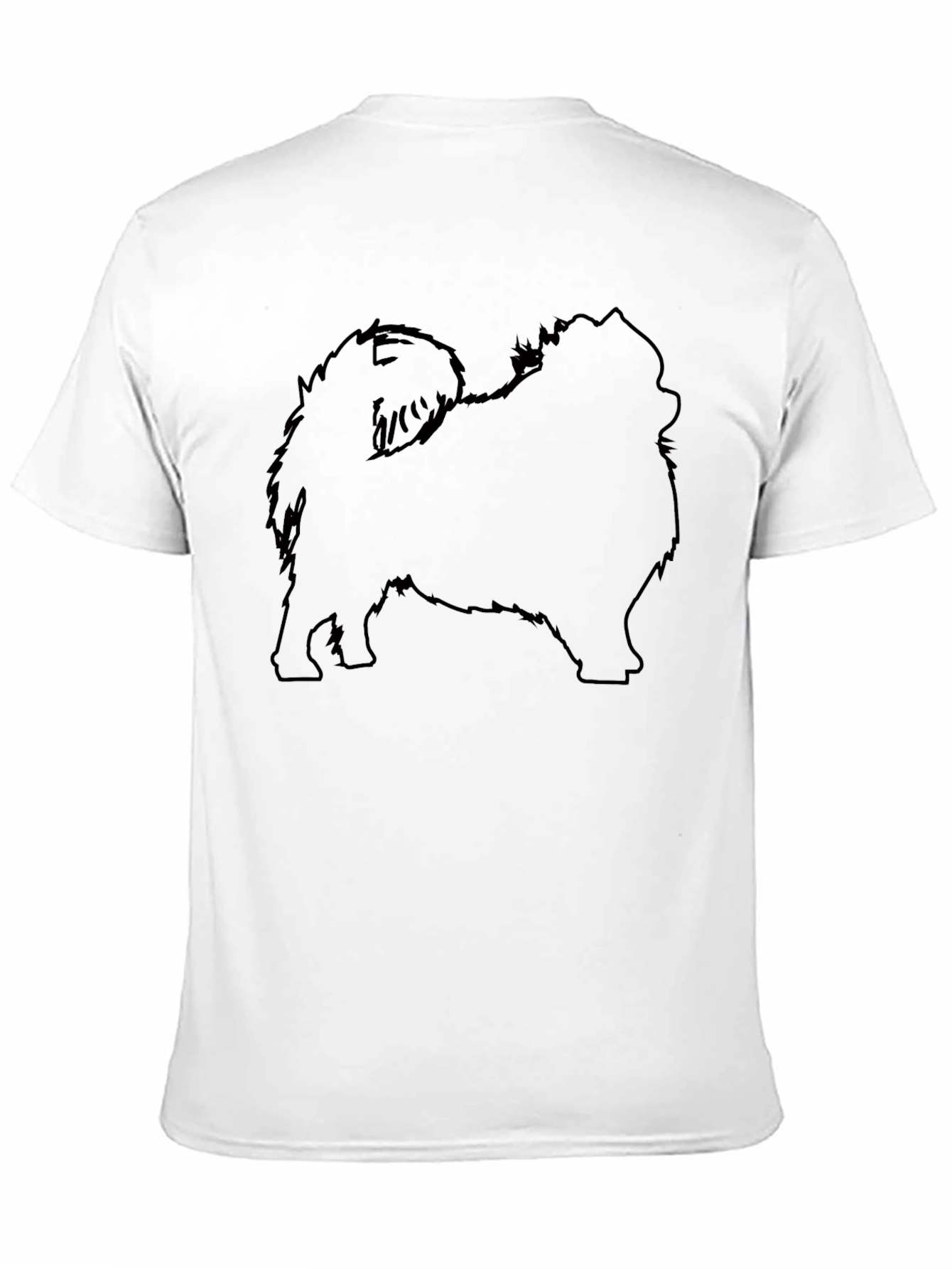 Pomeranian Silhouette Black T-Shirt